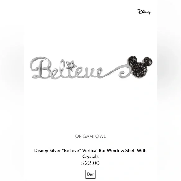 “Believe” shelf with Mickey Mouse crystals - Picture 4 of 4